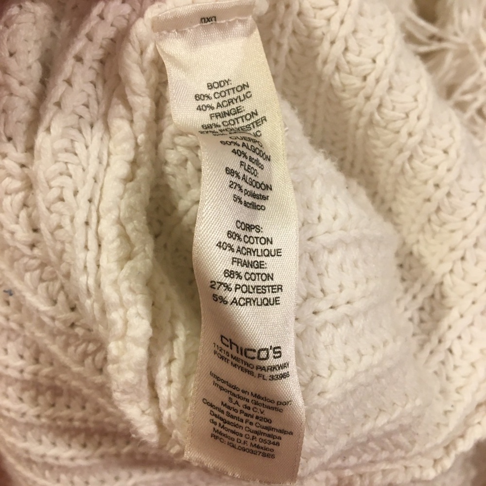 Chico’s Fringe Knit Longline Cardigan - Picture 4 of 5